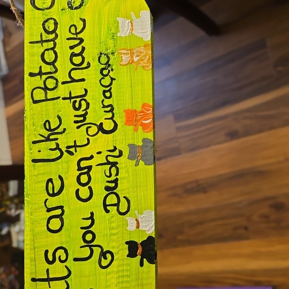 4X HOST PICK. FIRM. Curacao Drift Wood 6 Cat Hanging Sign - Picture 5 of 5